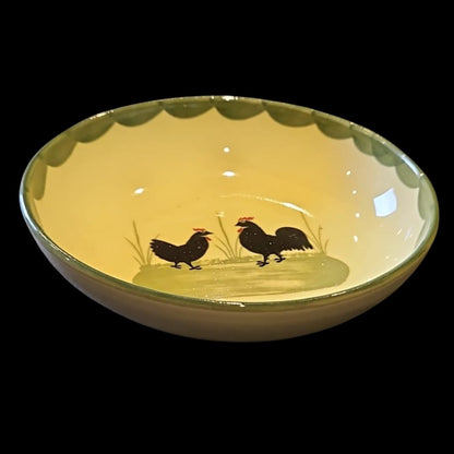 Zeller Keramik Hahn und Henne: Schale / Müslischale / Schüsselchen, rund