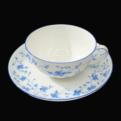 Arzberg Blaublüte: Teetasse niedrig / Tasse mit Unterteller
