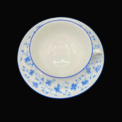 Arzberg Blaublüte: Teetasse niedrig / Tasse mit Unterteller