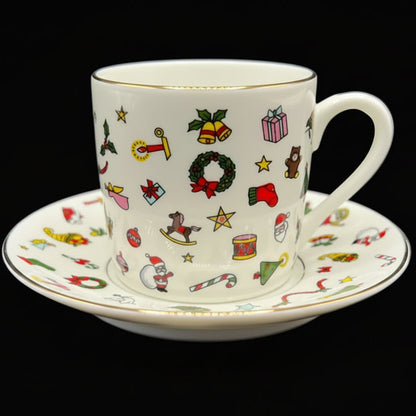 Emilio Bergamin Taitu / Taitù Noël: Mokkatasse / Espressotasse / Tasse mit Unterteller 1986