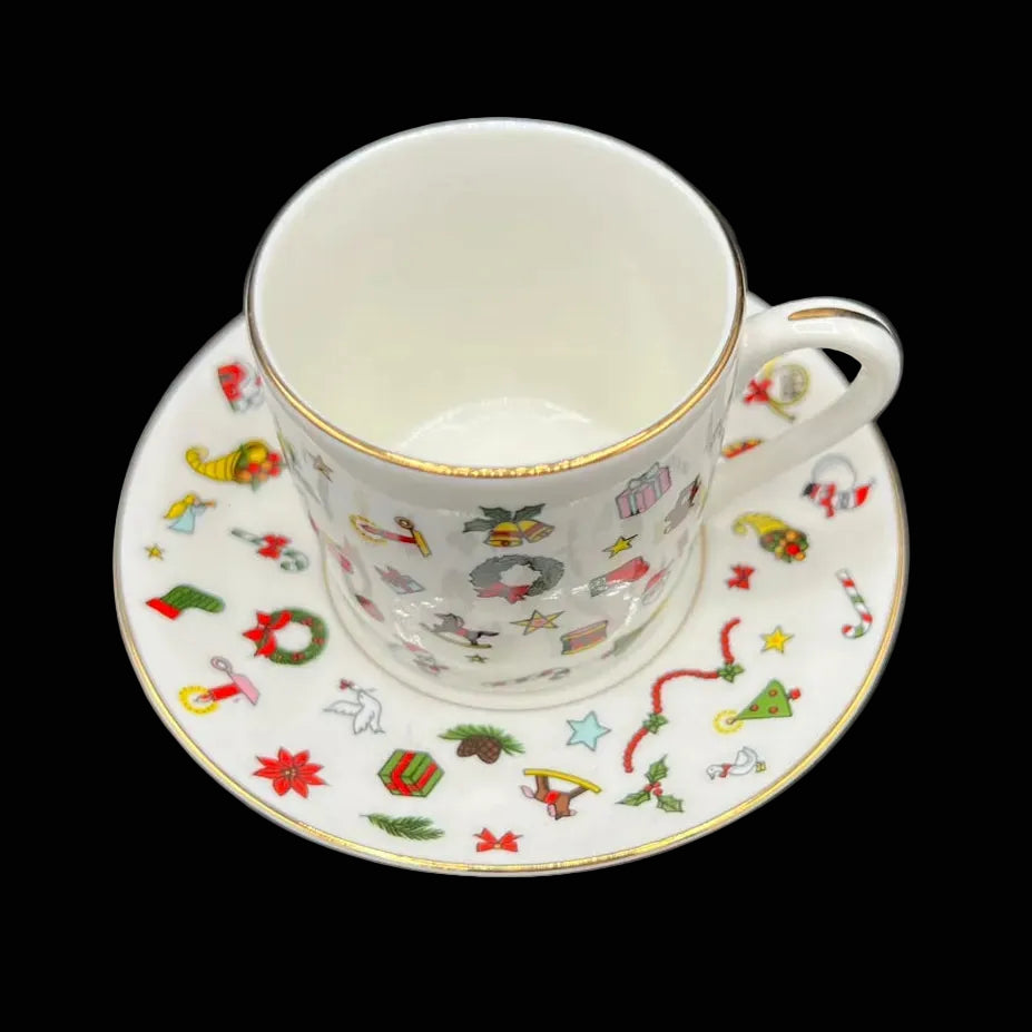 Emilio Bergamin Taitu / Taitù Noël: Mokkatasse / Espressotasse / Tasse mit Unterteller 1986