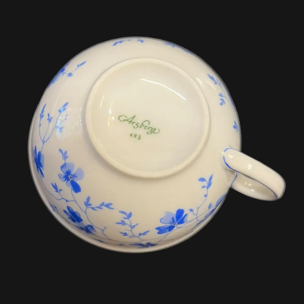 Arzberg Blaublüte: Teetasse niedrig / Tasse mit Unterteller