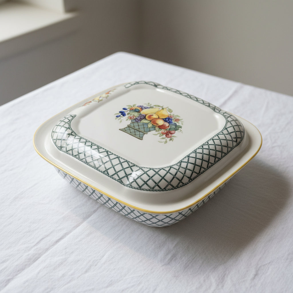 Villeroy & Boch Basket: Auflaufform / Backform / Mikrowellenform mit Deckel, rechteckig - neu