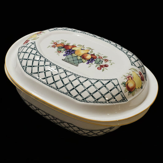 Villeroy & Boch Basket: Auflaufform / Backform / Mikrowellenform mit Deckel, oval - neu