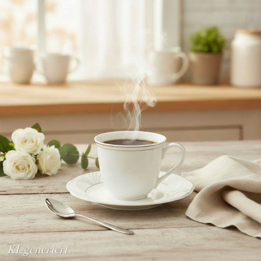 Villeroy & Boch Arco gold: Kaffeetasse / Tasse mit Unterteller - neuwertig