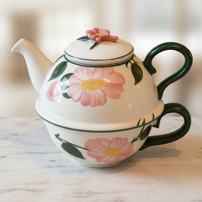 Villeroy & Boch Wildrose: Tea for one / Teekanne mit Tasse Charm - neu