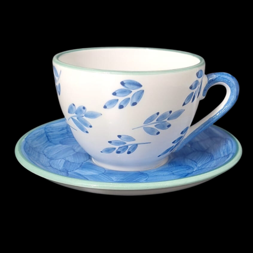 Villeroy & Boch Gallo Switch 3 Portugal: Kaffeetasse / Teetasse / Tasse mit Unterteller, Blue Leaves (8642845016388)