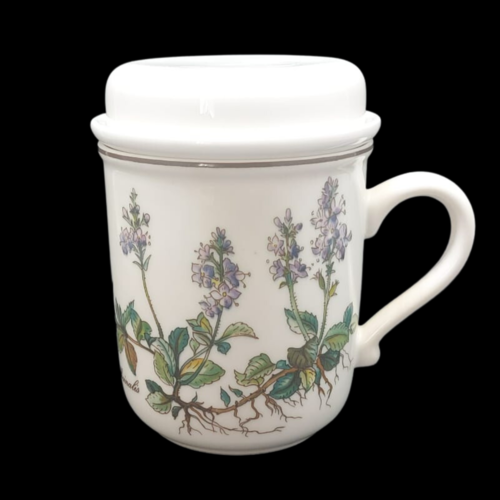 Villeroy & Boch Botanica: Henkelbecher / Kaffeebecher mit Sieb & Deckel - neu (Veronica) (8583190446404)