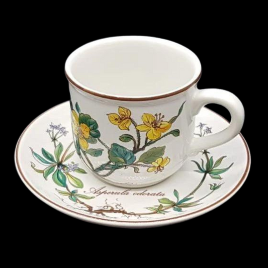 Villeroy & Boch Botanica: Mokkatasse / Espressotasse mit Unterteller - gebraucht (7120977526921)