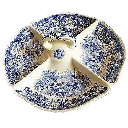 Villeroy & Boch Burgenland Blau: Griffschale mit Einteilungen / Kabarett
