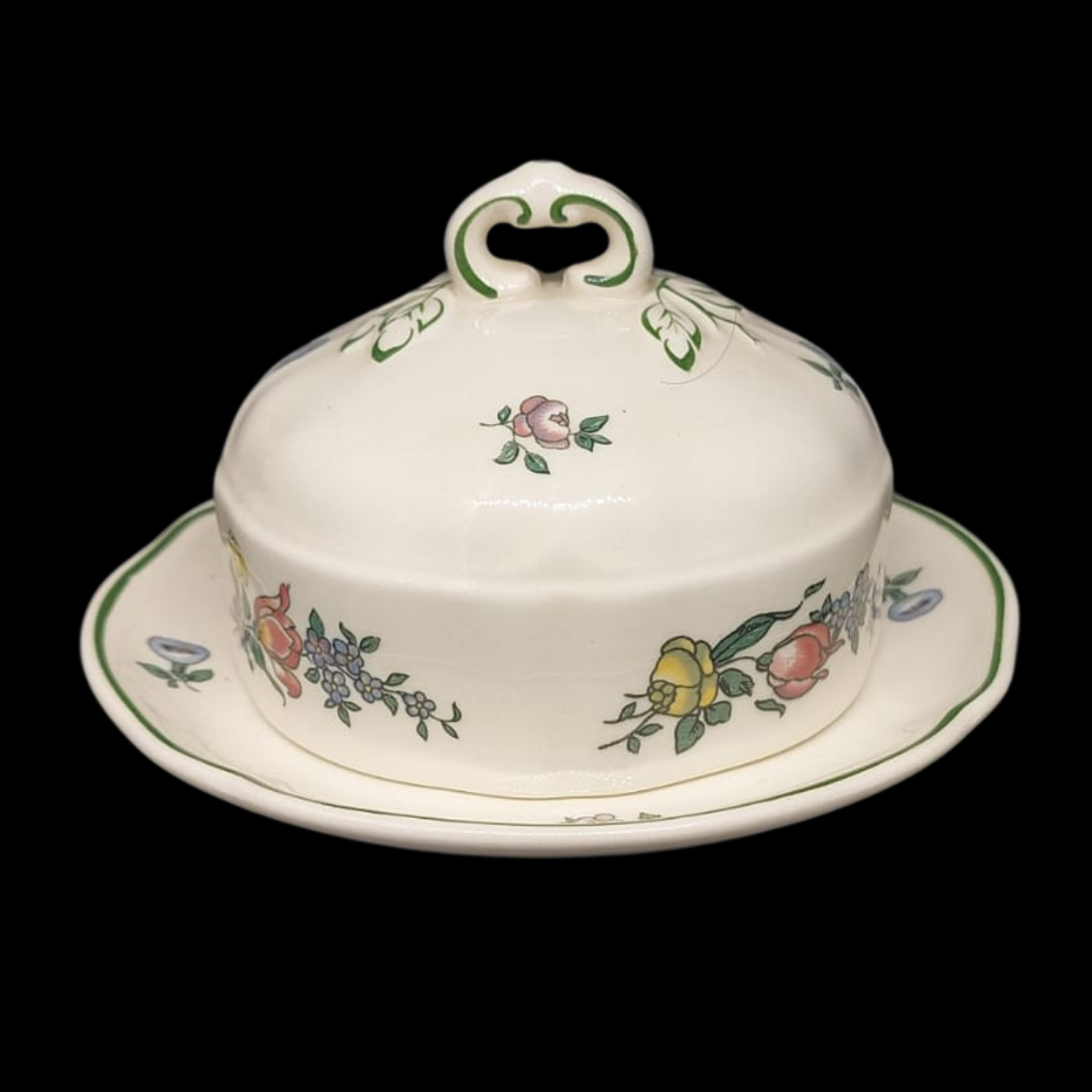 Villeroy & Boch Alt Strassburg: Butterdose, rund, klein, Saarstempel - neuwertig (8824585781572)