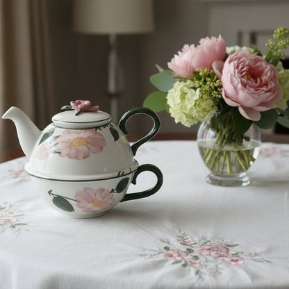 Villeroy & Boch Wildrose: Tea for one / Teekanne mit Tasse Charm - neu