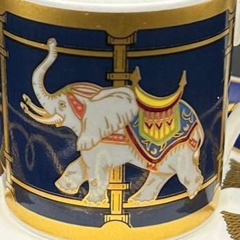 Villeroy & Boch Heinrich Carrousel: Mokkatasse / Espressotasse mit Unterteller Bengali - Elefant (9624042635588)