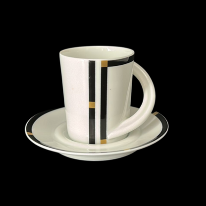 Rosenthal Cupola Nera: Mokkatasse / Espressotasse / kleine Tasse mit Unterteller (8585921626436)