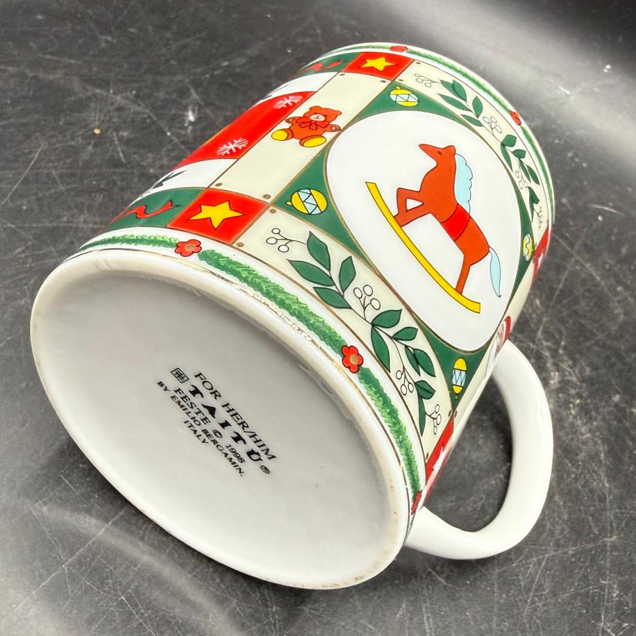 Emilio Bergamin Taitu / Taitù: Kaffeebecher / Henkelbecher - Schaukelpferd, Weihnachten