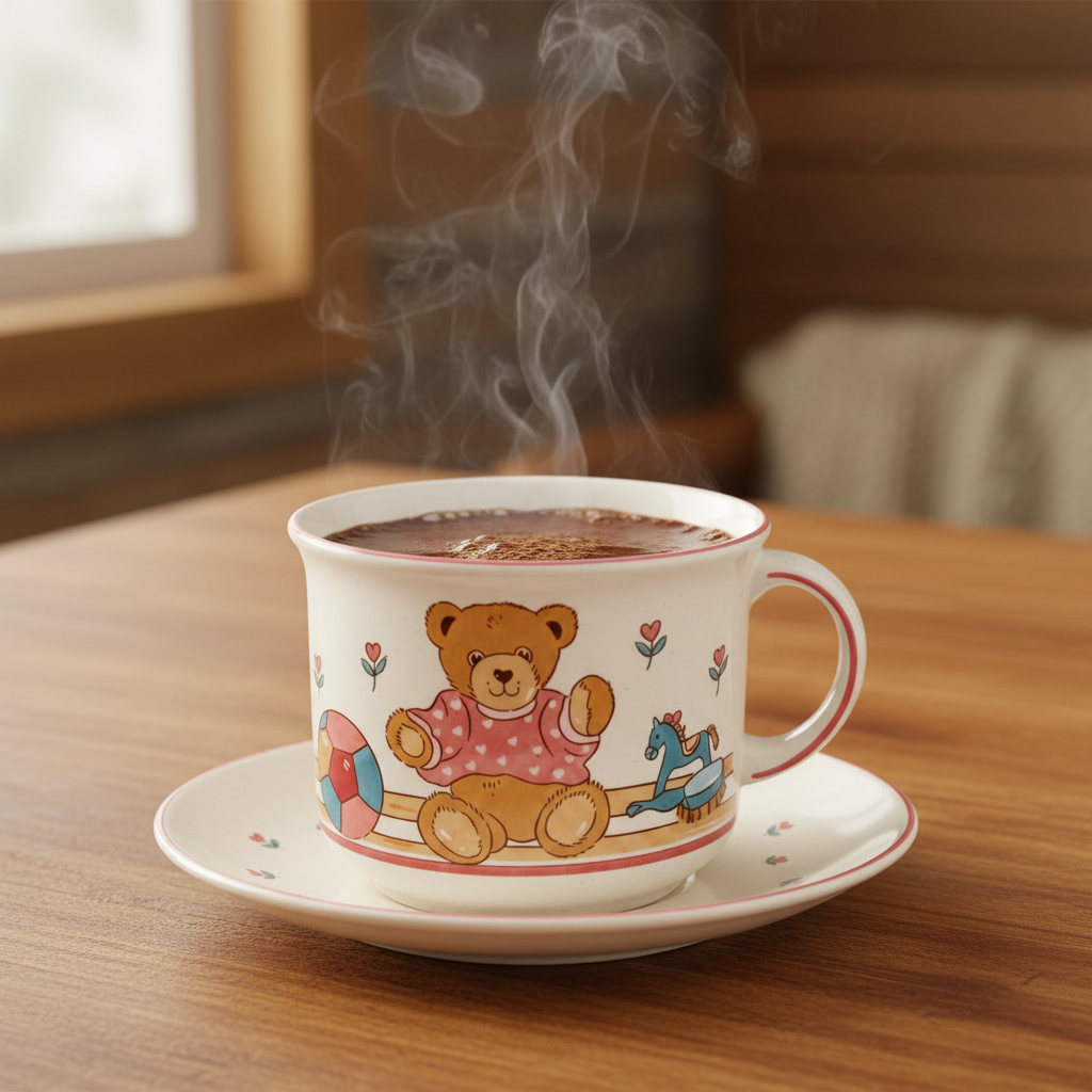 Pfalzkeramik Bärenliebe: Kaffeetasse / Tasse mit Unterteller