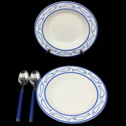 Villeroy & Boch Easy: 2 Suppenteller im Set mit 2 Suppenlöffel - mit OVP (7120950886537)