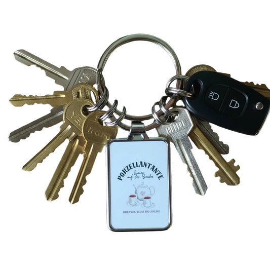 🎁 Porzellantantenanhänger – Porzellanladengefühl für unterwegs 💛 (Geschenk)