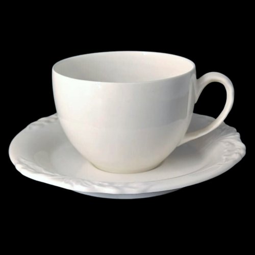 Villeroy & Boch Foglia: Jumbotasse / Milchkaffeetasse / Cappuccinotasse mit Unterteller (8585883746628)