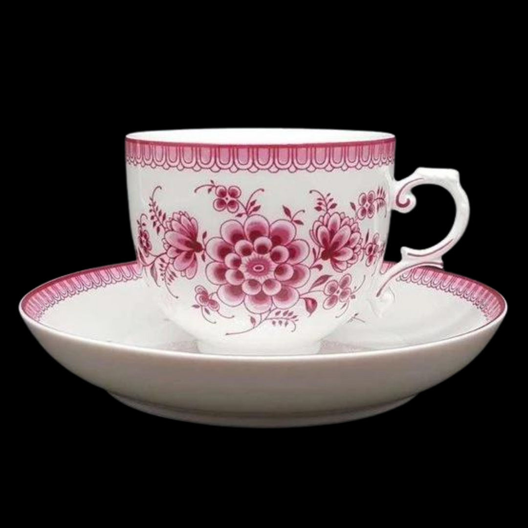 Fürstenberg Alt Braunschweig purpur: Kaffeetasse / Tasse mit Untertell – Porzellanladen Gabi Schmitt