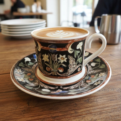 Villeroy & Boch Intarsia: Mokkatasse / Espressotasse mit Unterteller (6,5 x 5)