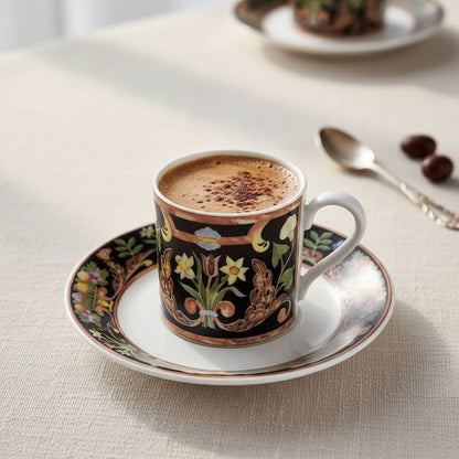 Villeroy & Boch Gallo Intarsia: Mokkatasse / Espressotasse mit Unterteller (5 x 5)