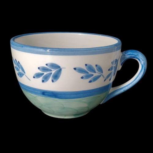 Villeroy & Boch Gallo Switch 3 Portugal:  Jumbotasse / Cappuccinotasse, Blue Leaves (8642833449284)