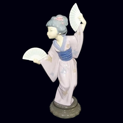 Lladró - spanische Porzellanfigur: Japanerin mit Fächer - neu