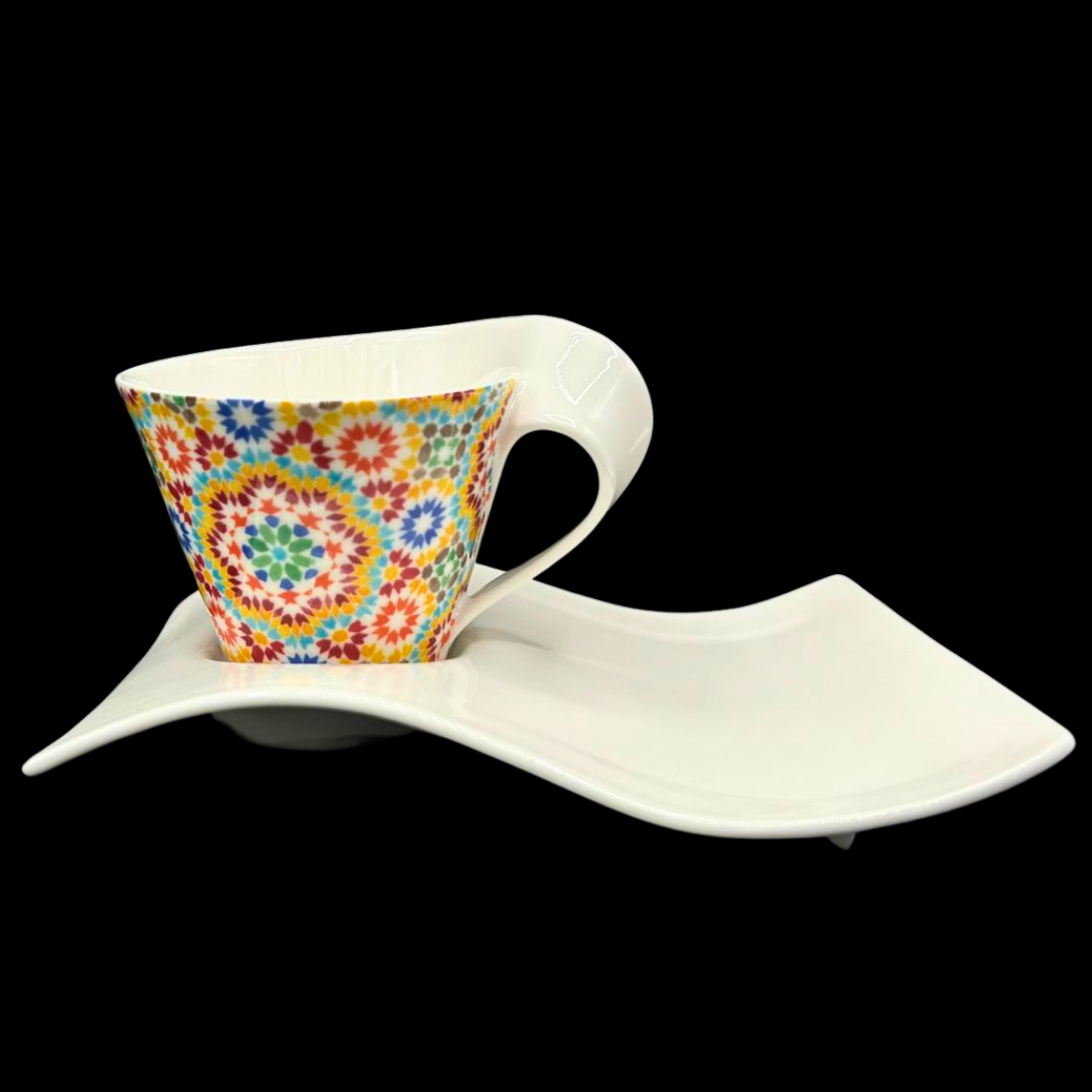 Villeroy & Boch New Wave: Jumbotasse / Cappuccinotasse mit Partyplate -  Mandala (8821865677124)