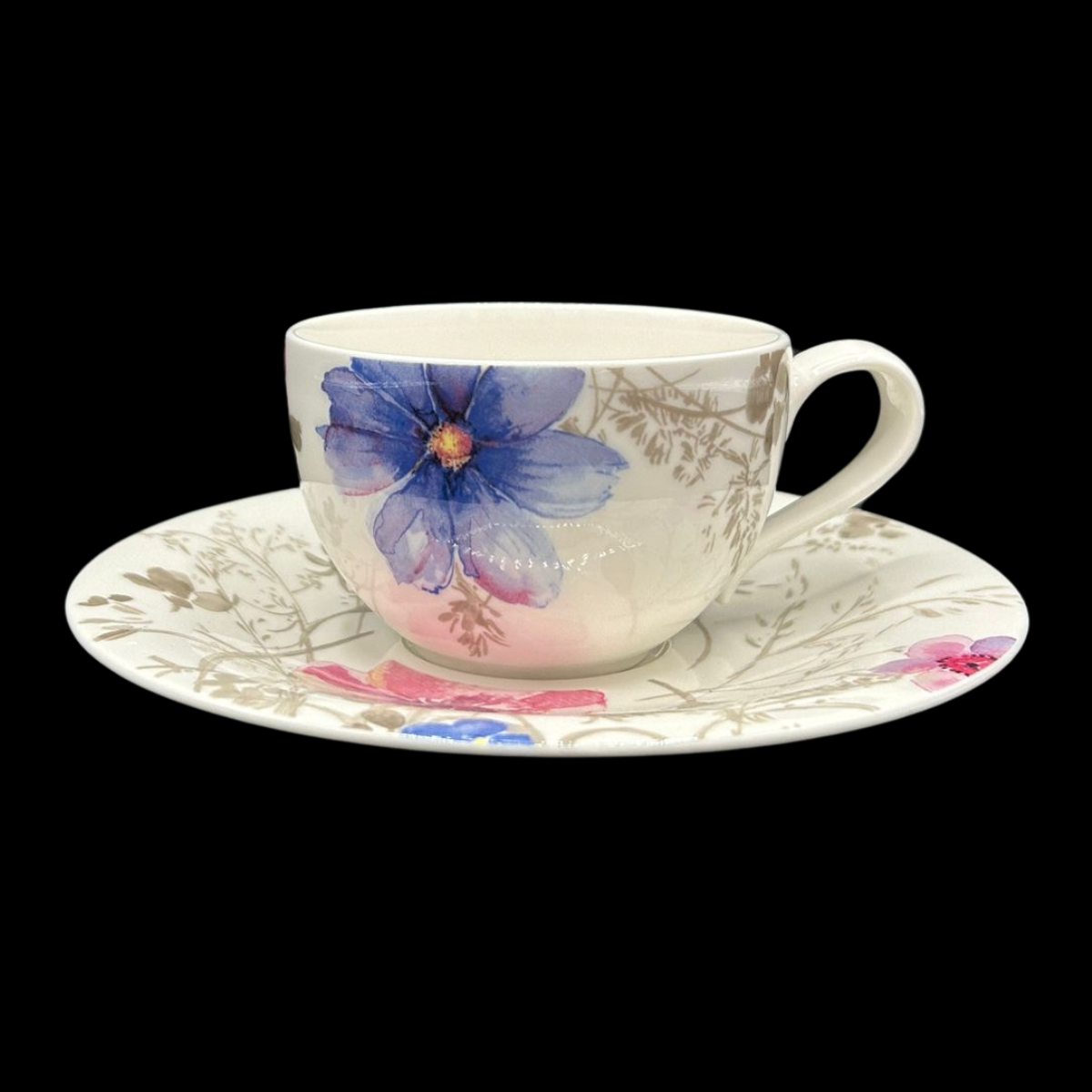 Villeroy & Boch Mariefleur: Kaffeetasse / Teetasse mit Unterteller Gris (8817835376964)