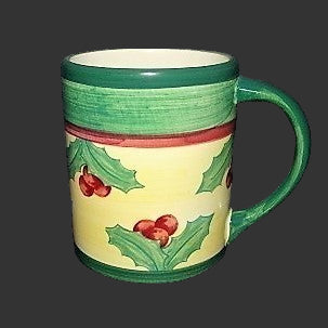 Villeroy & Boch Merry Winter: Kaffeebecher / Henkelbecher / hohe Kaffeetasse Zweig