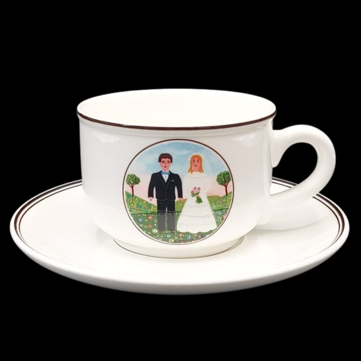 Villeroy & Boch Naif Wedding: Tasse / Teetasse / Kaffeetasse mit Unterteller Hochzeit - neuwertig (7120739270793)