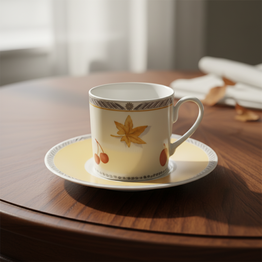 Rosenthal Julia Herbstlaub: Mokkatasse / Espressotasse mit Unterteller