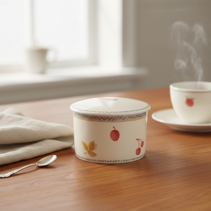 Rosenthal Julia Herbstlaub: Deckeldose / Porzellandose mit Deckel / Zuckerdose
