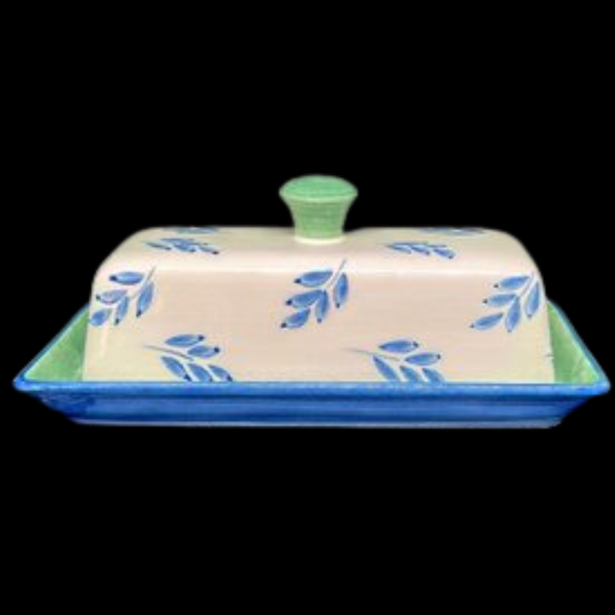 Villeroy & Boch Switch 3 Blue Portugal: Butterdose für Rollenbutter, Blue Leaves (7120766435465)