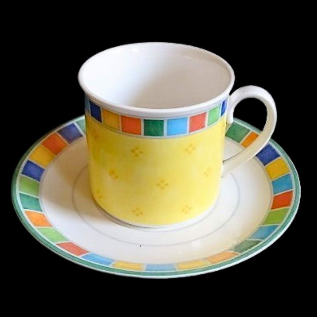 Villeroy & Boch Twist Alea Limone: Kaffeetasse / Tasse mit Unterteller (7120900128905)