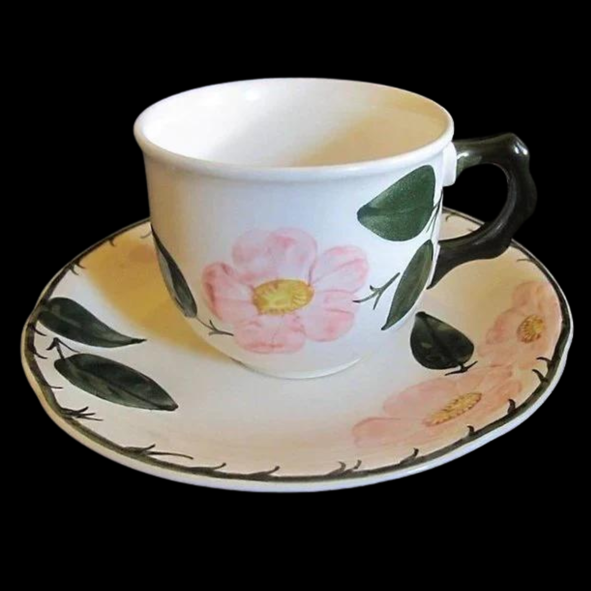 Villeroy & Boch Wildrose: Kaffeetasse / Tasse mit Unterteller (8693986885956)