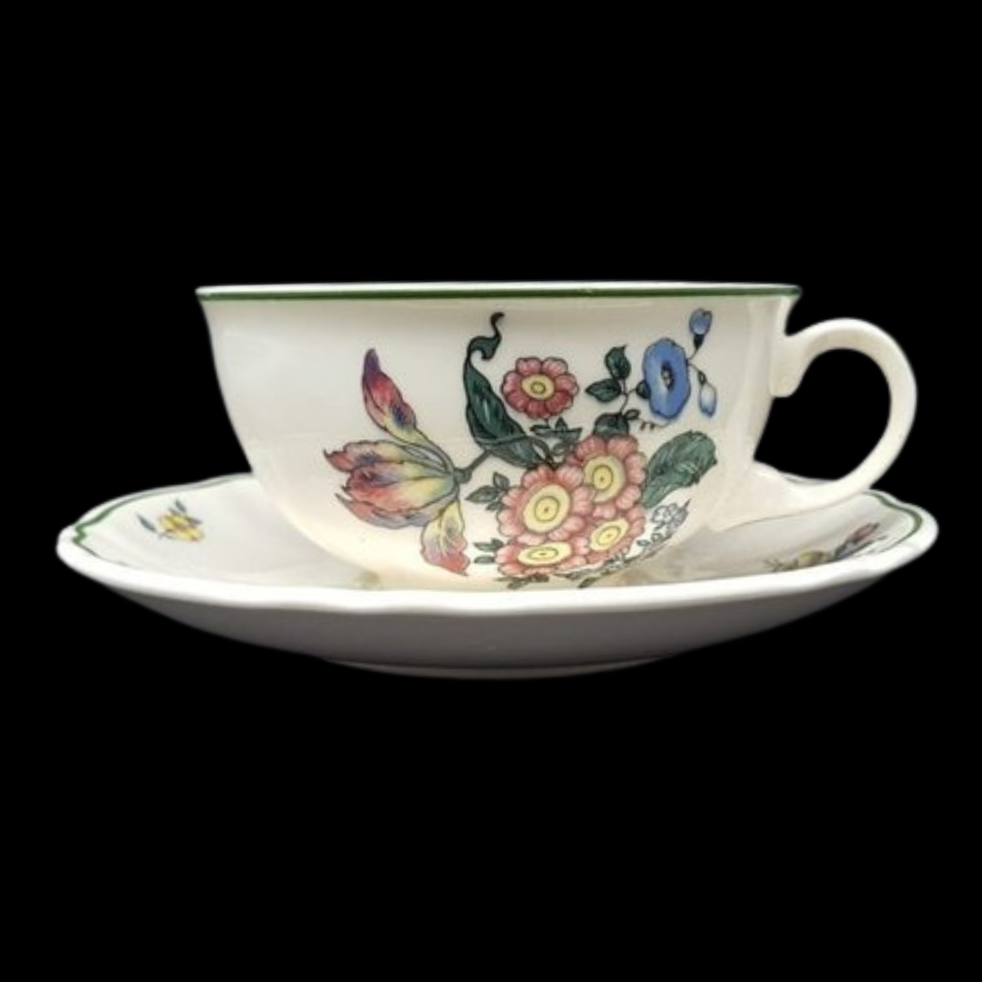 Villeroy & Boch Alt Strassburg: Teetasse / Tasse niedrig mit Unterteller Blumenstr Villeroy & Boch (7120904224905)