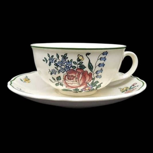 Villeroy & Boch Alt Strassburg: Teetasse / Tasse niedrig mit Unterteller Rose Villeroy & Boch (7120904355977)