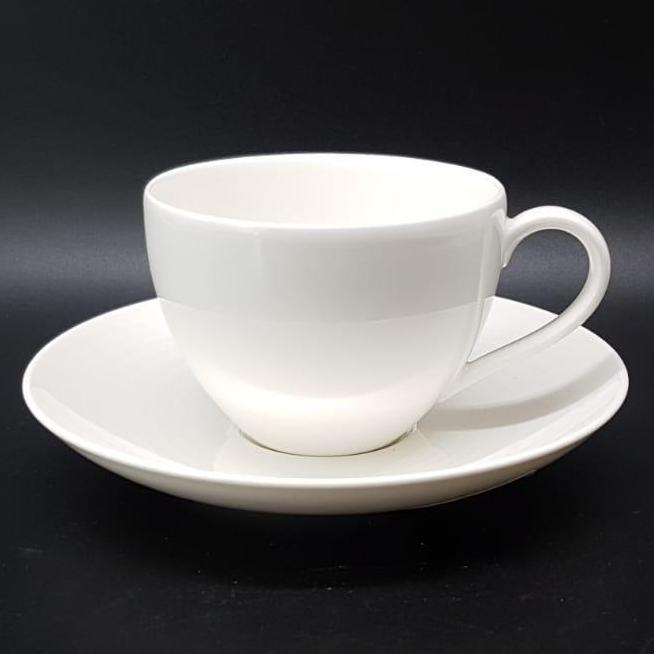 Villeroy & Boch Basic White: Kaffeetasse / Tasse mit Unterteller - neu Villeroy & Boch (7121077436553)