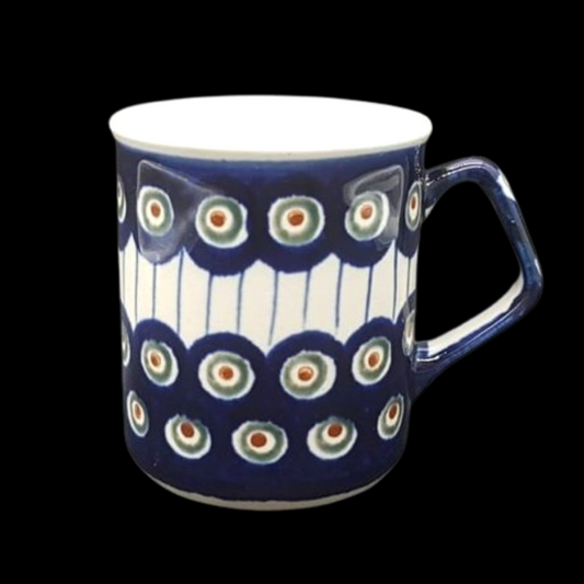 Bunzlau Pfauenauge: Kaffeebecher / Henkelbecher Bunzlau (7120976576649)