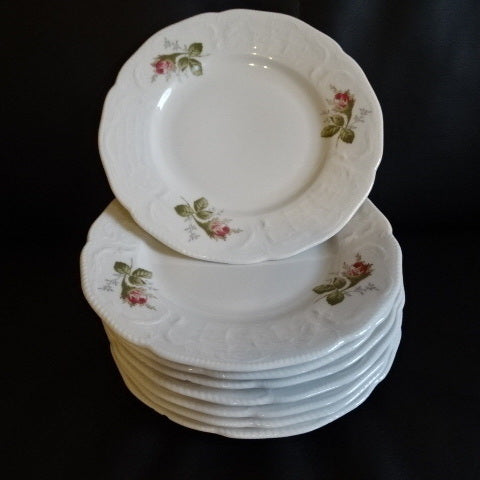 Rosenthal Rose: neun Kuchenteller / Frühstücksteller / Dessertteller Rosenthal (7120876699785)