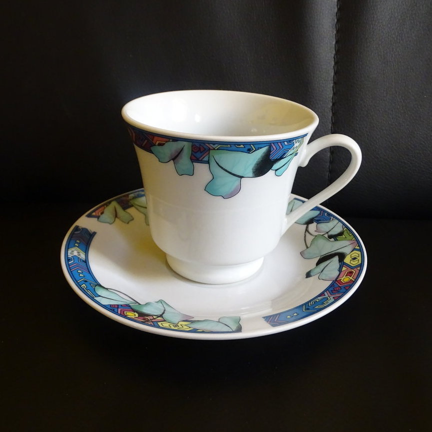 Art Decor Porzellan: Kaffeetasse mit Untertasse / Tasse mit Unterteller (Dekor wie Pasadena) Art Decor Porzellan (7120721543305)