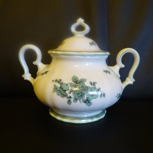 Rosenthal Chippendale grüne Blume: Zuckerdose, groß Rosenthal (7120737632393)