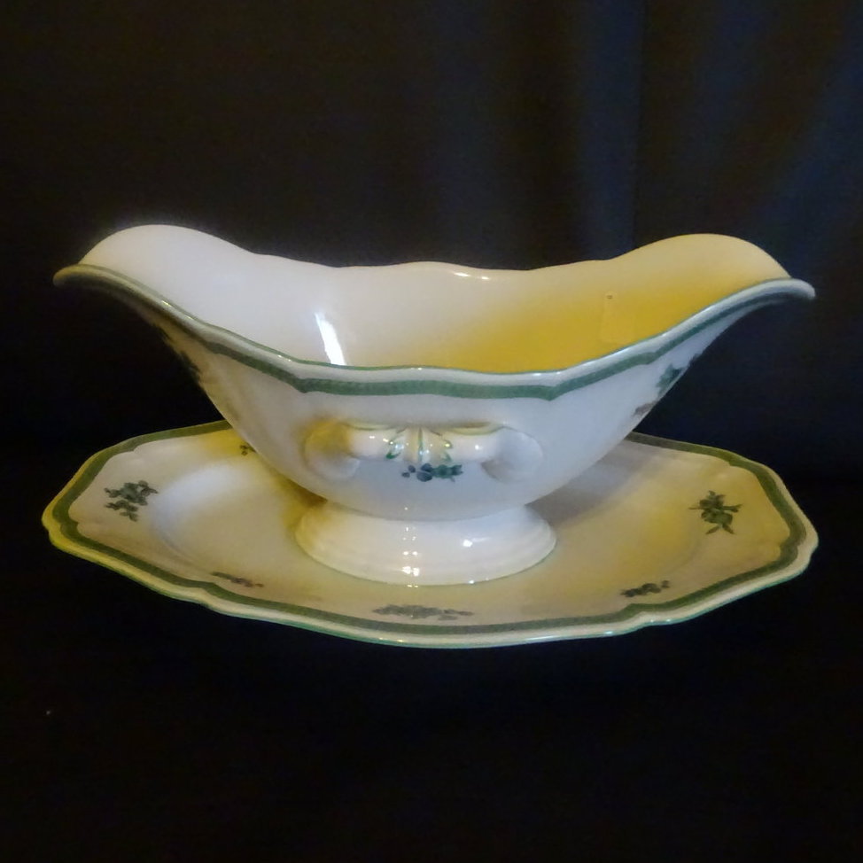 Rosenthal Chippendale grüne Blume: Sauciere, groß Rosenthal (7120738091145)