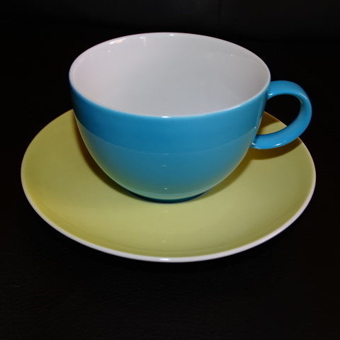 Rosenthal Thomas Sunny Day: Teetasse / Tasse mit Unterteller (Blau/Gelb) Porzellanladen.online (7120794615945)