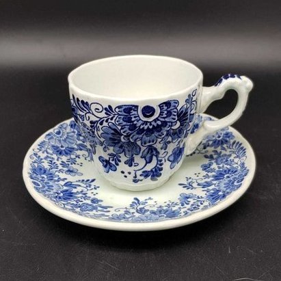 Boch Delfts: Kaffeetasse / Tasse mit Unterteller Villeroy & Boch (7120961470601)