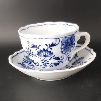 Dubi Eichwald Czechoslovakia Original Zwiebelmuster: Kaffeetasse / Tasse mit Unterteller Dubi Eichwald Czechoslovakia (7120921559177)