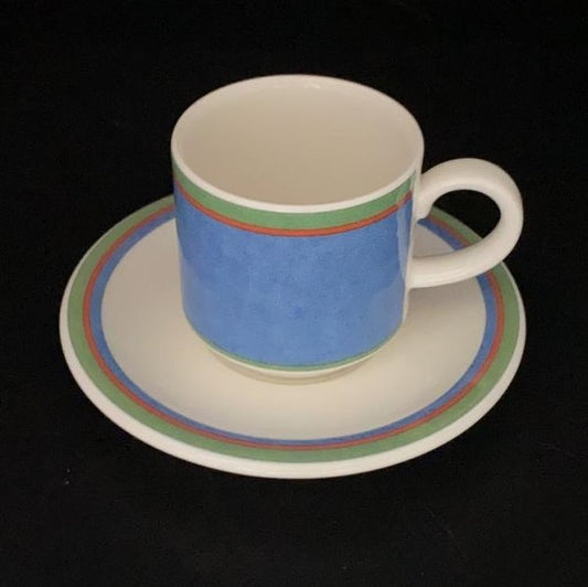 Villeroy & Boch Easy blau / Tipo Viva blue: Kaffeetasse / Tasse mit Unterteller Villeroy & Boch (7121100046473)