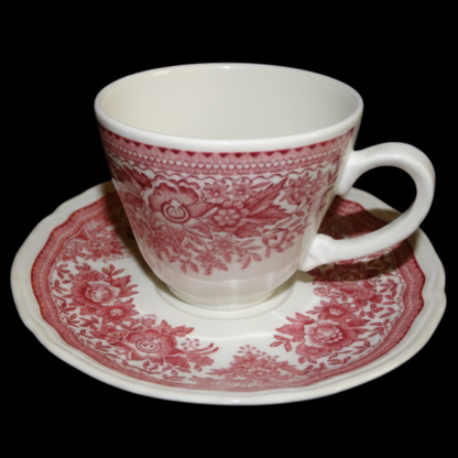 Villeroy & Boch Fasan rot: Kaffeetasse / Tasse mit Unterteller Villeroy & Boch (7120763617417)